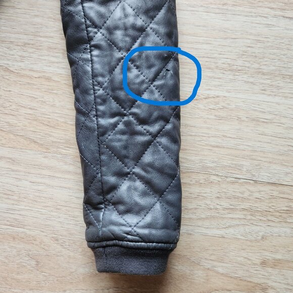 Vintage Diesel Lamb Leather Quilted Reversible Moto Bomber Jacket Black - Picture 14 of 16